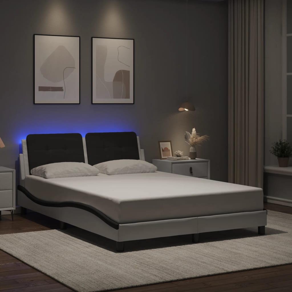 Giroletto con LED senza Materasso Zadar Bianco e Nero 120x200 cm