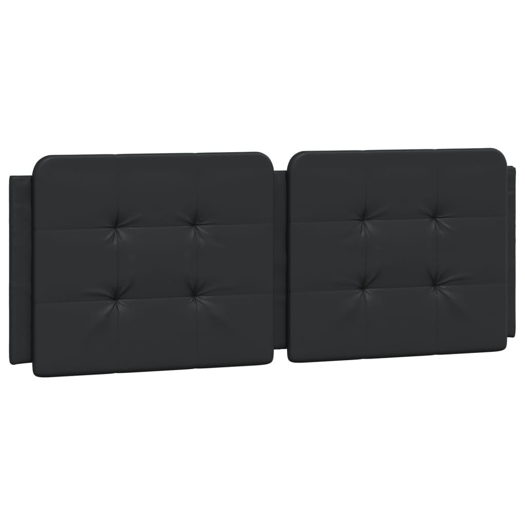 Bed frame with LED lights Black 140x190 cm in imitation leather