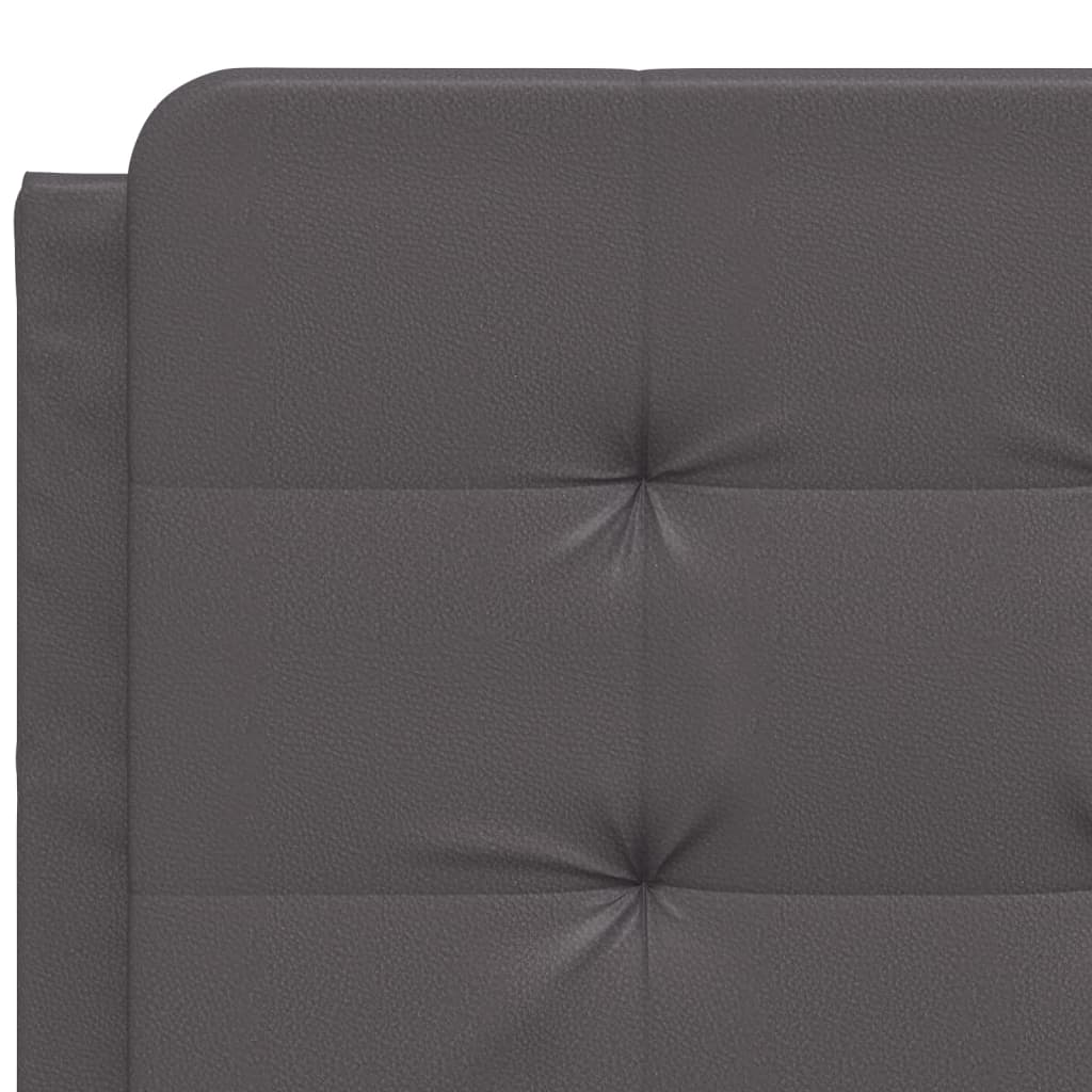 Bed frame with Gray LED lights 140x200 cm in imitation leather