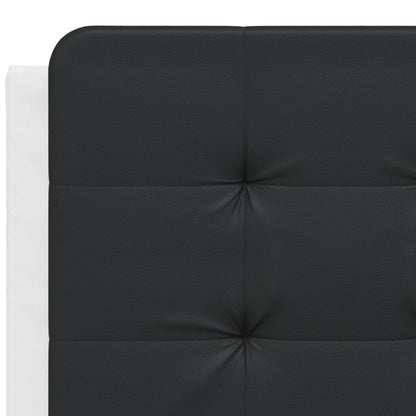 Bed frame with Black and White LED light 140x200 cm in imitation leather