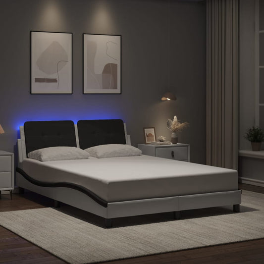 Giroletto con LED senza Materasso Zadar Bianco e Nero 140x200cm