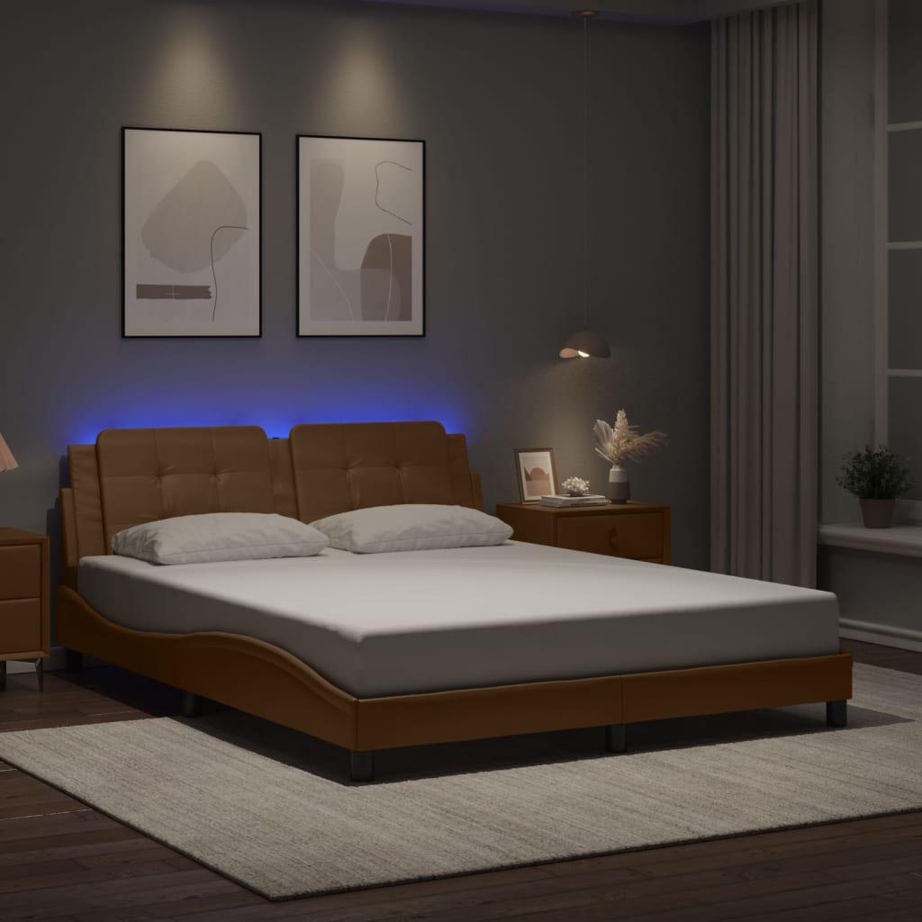 Giroletto con LED senza Materasso Zadar Cappuccino 160x200 cm