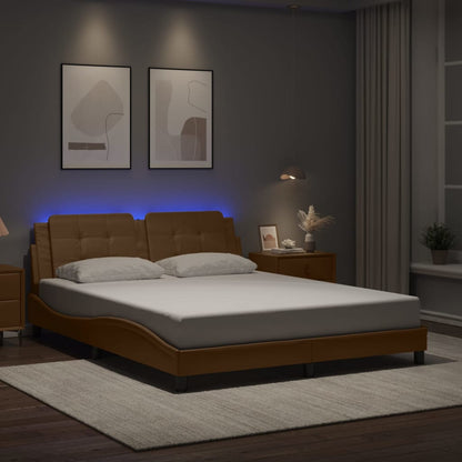 Giroletto con LED senza Materasso Zadar Cappuccino 160x200 cm