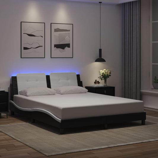 Giroletto con LED senza Materasso Zadar Nero e Bianco 160x200cm