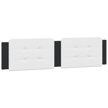 Bed frame with Black and White LED light 160x200 cm in imitation leather