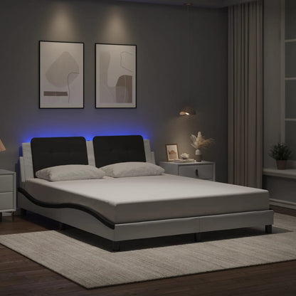 Giroletto con LED senza Materasso Zadar Bianco e Nero 160x200 cm