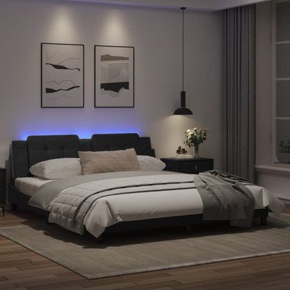 Bed frame with Black LED Light 180x200 cm in imitation leather