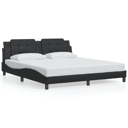 Bed frame with Black LED Light 180x200 cm in imitation leather