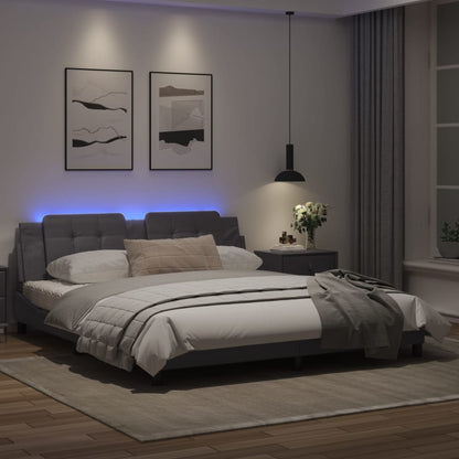 Giroletto con Luci LED Grigio 180x200 cm in Similpelle