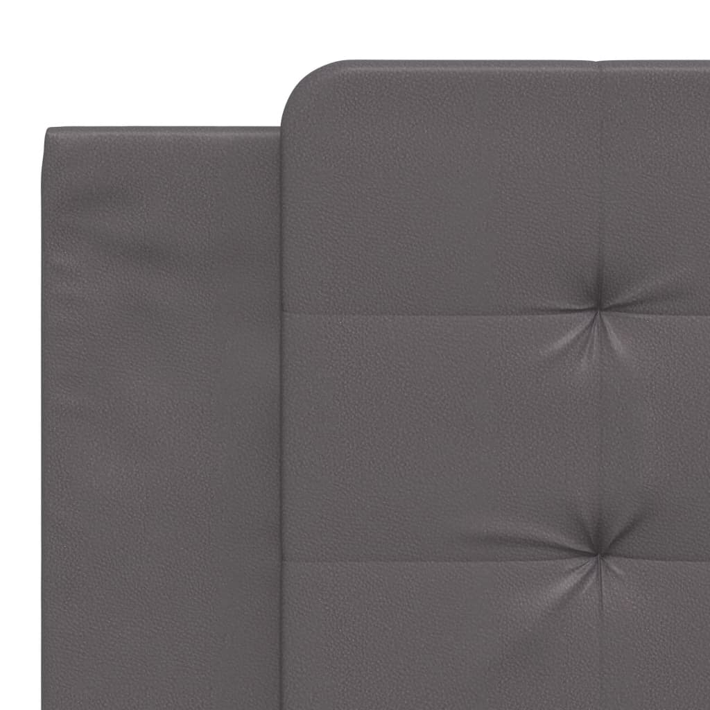 Bed frame with Gray LED lights 180x200 cm in imitation leather