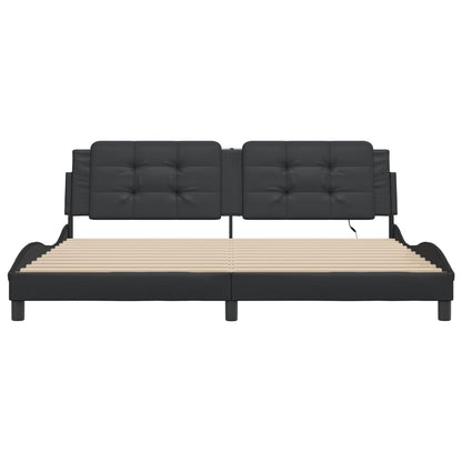 Giroletto con LED senza Materasso Zadar Nero 200x200 cm