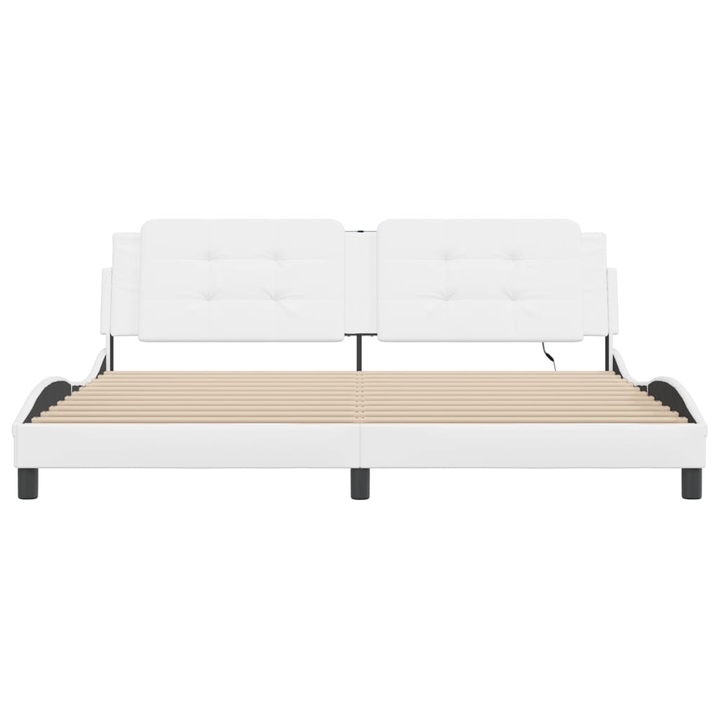 Giroletto con LED senza Materasso Zadar Bianco 200x200 cm | homemem39