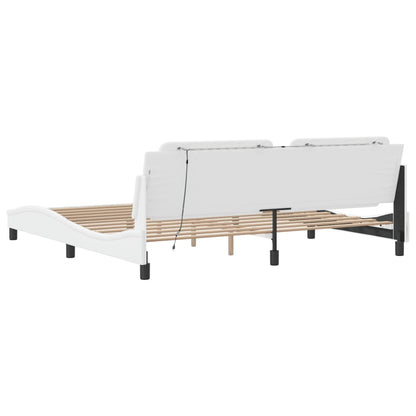 Giroletto con LED senza Materasso Zadar Bianco 200x200 cm | homemem39