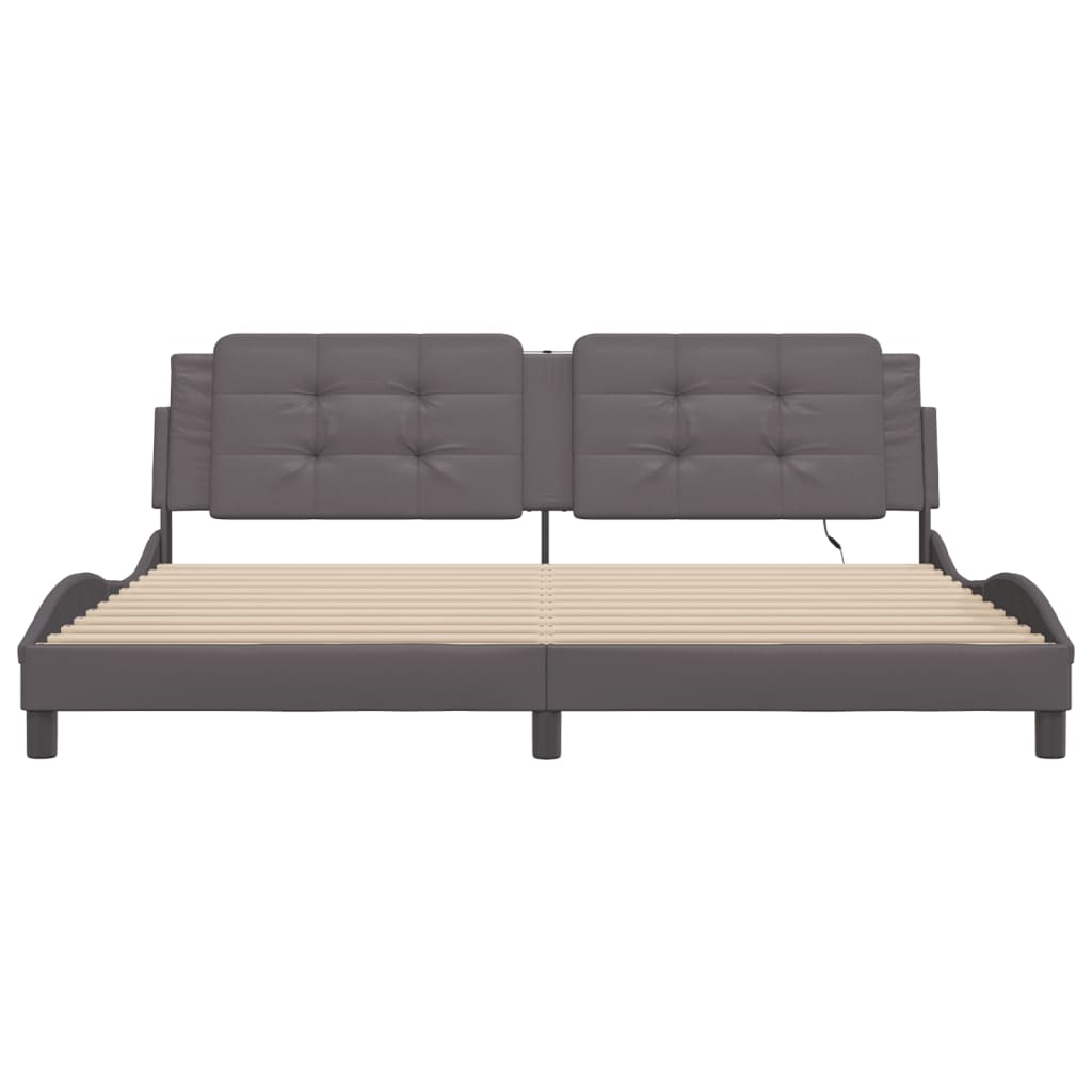 Giroletto con LED senza Materasso Zadar Grigio 200x200 cm | homemem39