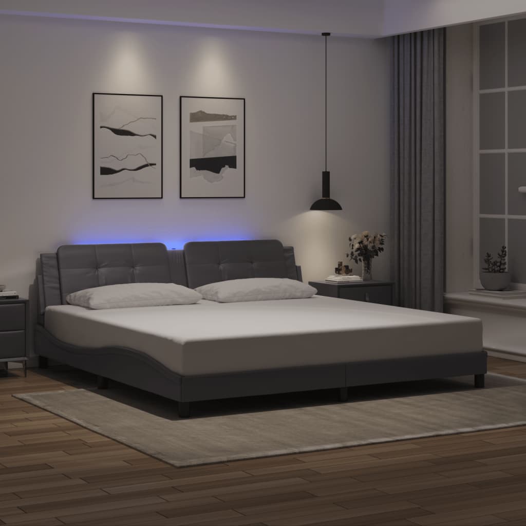 Giroletto con LED senza Materasso Zadar Grigio 200x200 cm | homemem39