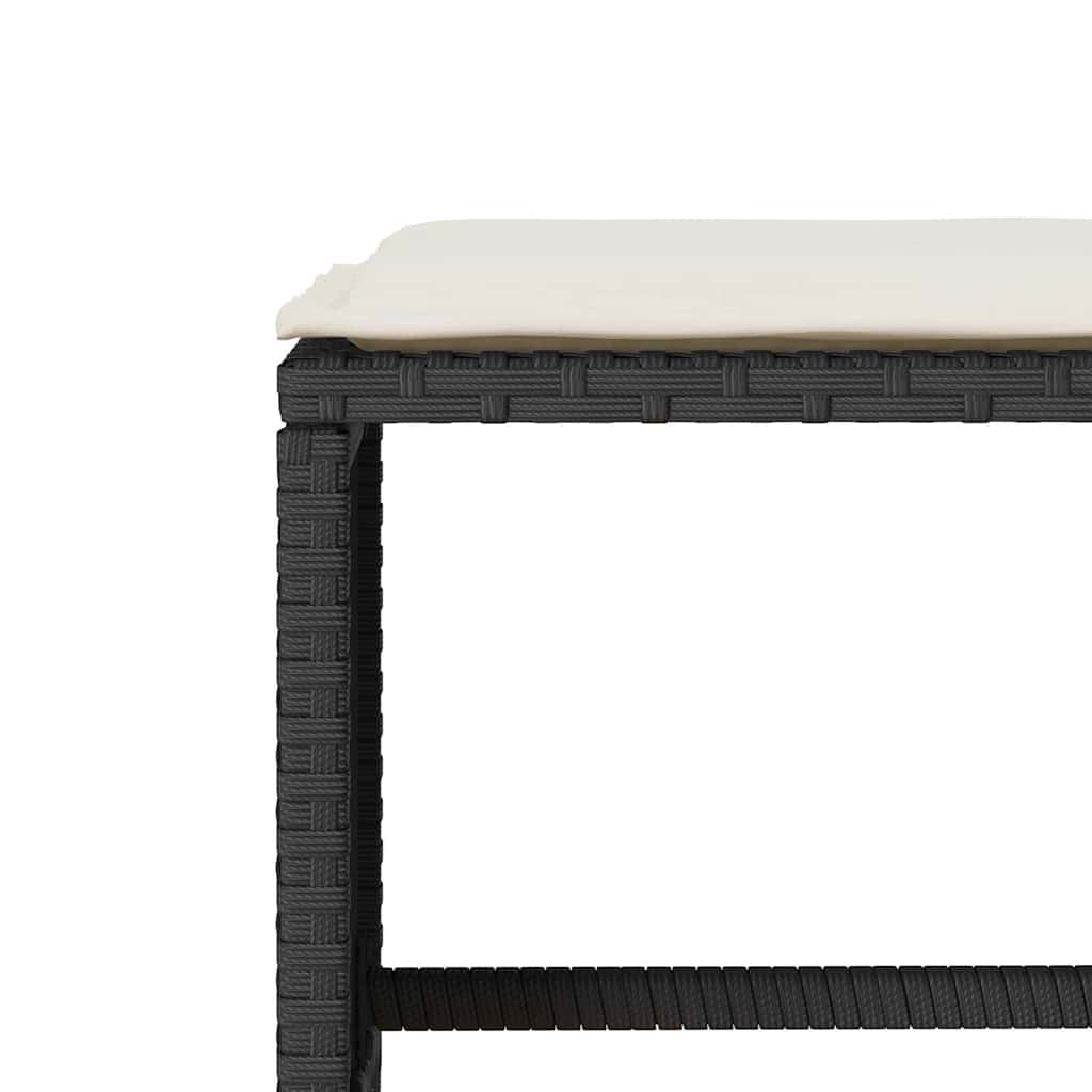 Set Divano da Giardino 6 pz con Cuscini Nero in Polyrattan | homemem39