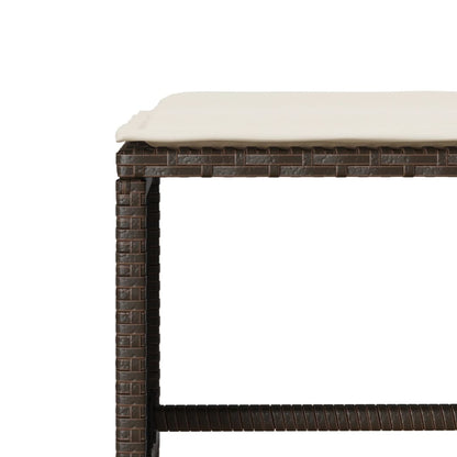 Set Divano da Giardino 6 pz con Cuscini Marrone in Polyrattan | homemem39