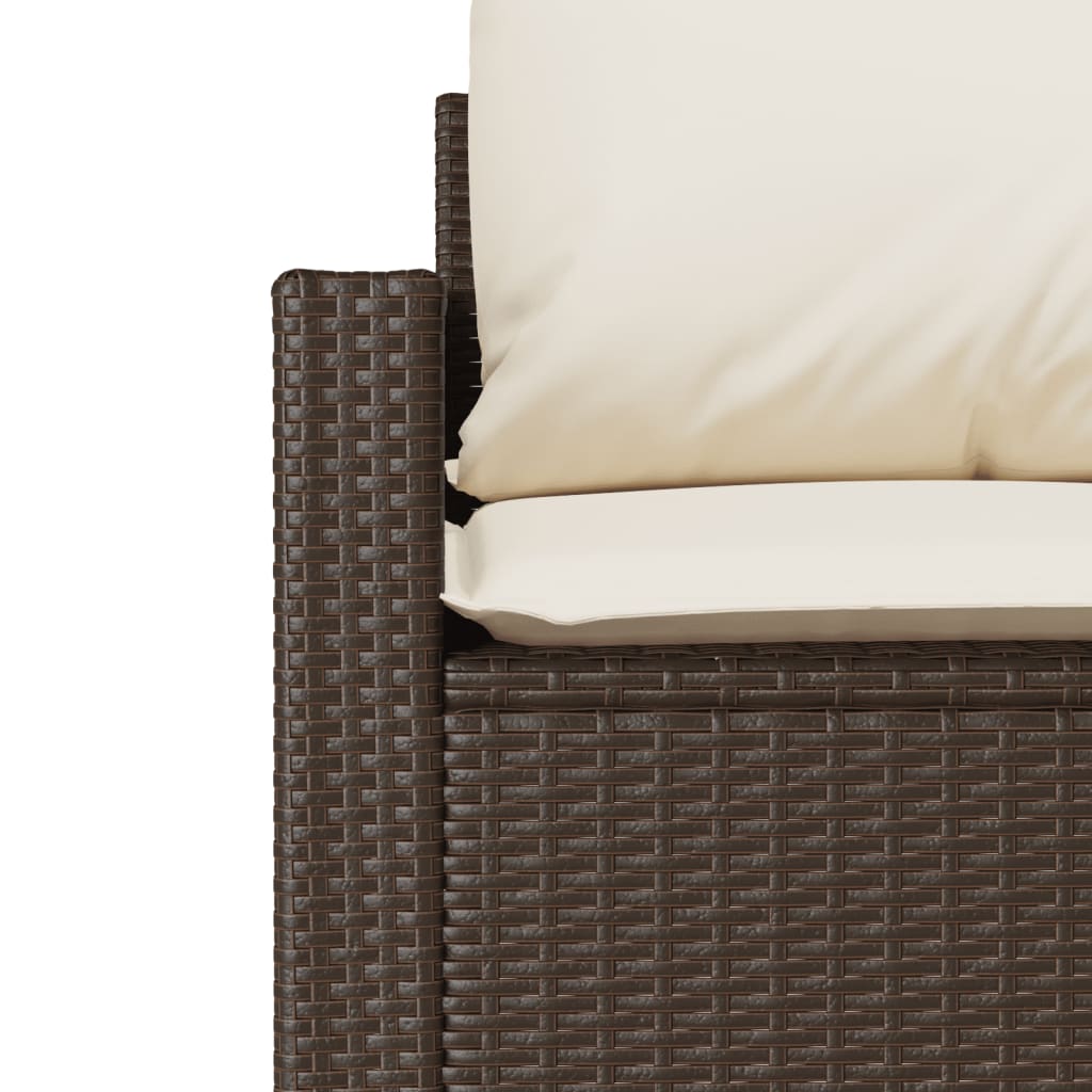 Set Divano da Giardino 6 pz con Cuscini Marrone in Polyrattan | homemem39