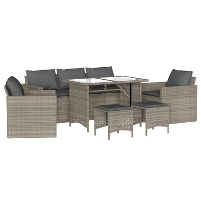 Set Divano da Giardino 6pz con Cuscini Grigio Chiaro Polyrattan - homemem39