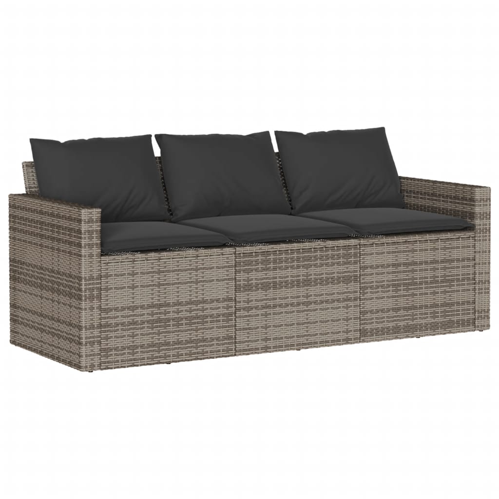 Set Divano da Giardino 6 pz con Cuscini Grigio in Polyrattan - homemem39