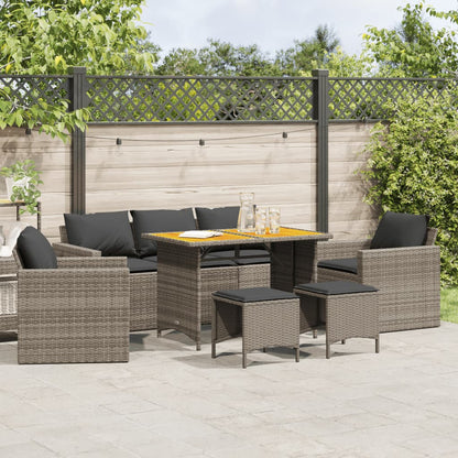 Set Divano da Giardino 6 pz con Cuscini Grigio in Polyrattan - homemem39