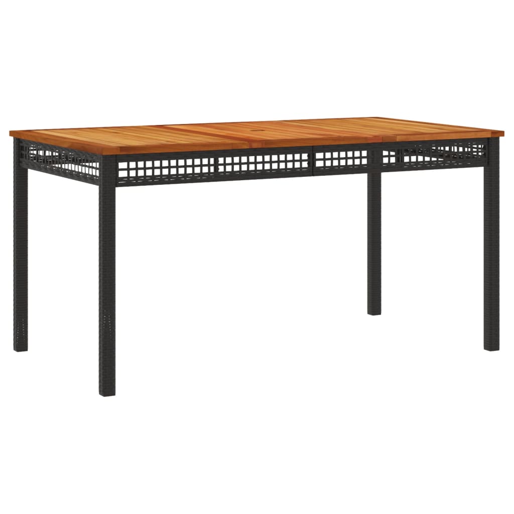 Set da Pranzo da Giardino 5 pz Nero con Cuscini in Polyrattan - homemem39