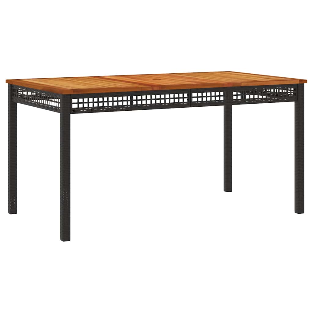 Set da Pranzo da Giardino 7 pz Nero con Cuscini in Polyrattan | homemem39