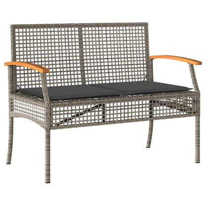Set da Pranzo da Giardino 3 pz con Cuscini in Polyrattan Grigio | homemem39