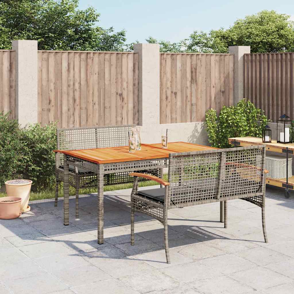 Set da Pranzo da Giardino 3 pz con Cuscini