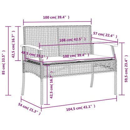 Set da Pranzo da Giardino 3 pz con Cuscini Beige in Polyrattan | homemem39