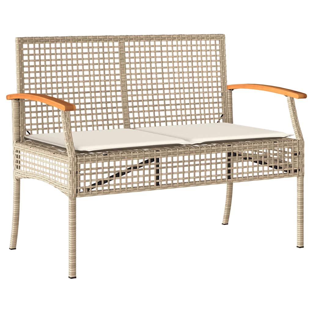 Set da Pranzo da Giardino 5 pz con Cuscini Beige in Polyrattan | homemem39
