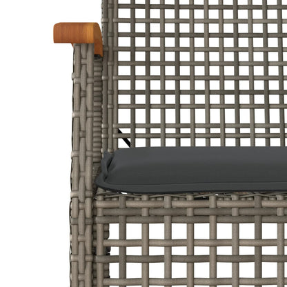 Set da Pranzo da Giardino 9 pz con Cuscini in Polyrattan Grigio - homemem39