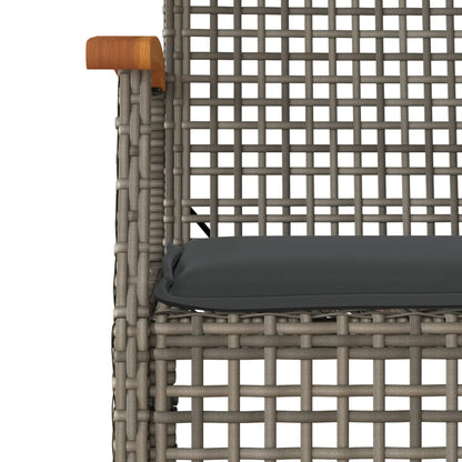 Set da Pranzo da Giardino 9 pz con Cuscini in Polyrattan Grigio - homemem39