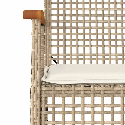 Set da Pranzo da Giardino 9 pz con Cuscini Beige in Polyrattan - homemem39
