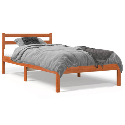 Letto senza Materasso Marrone Cera 75x190 cm in Legno di Pino - homemem39