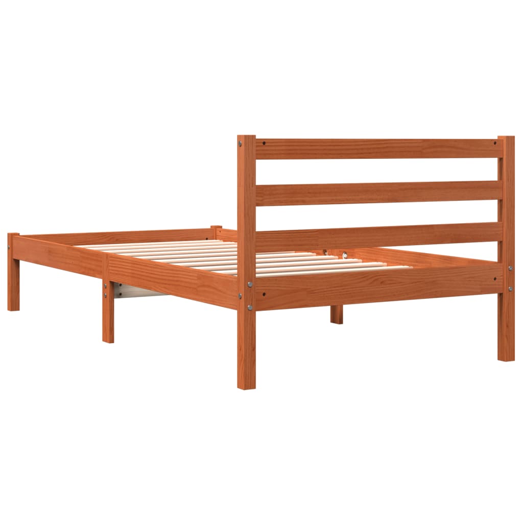 Letto senza Materasso Marrone Cera 75x190 cm in Legno di Pino - homemem39