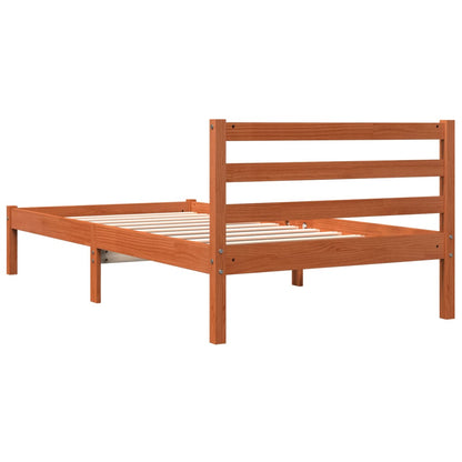 Letto senza Materasso Marrone Cera 75x190 cm in Legno di Pino - homemem39