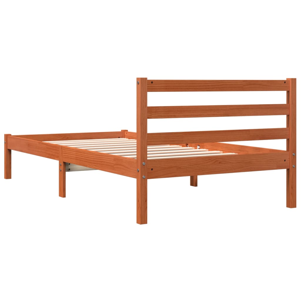 Letto senza Materasso Marrone Cera 90x190 cm in Legno di Pino | homemem39