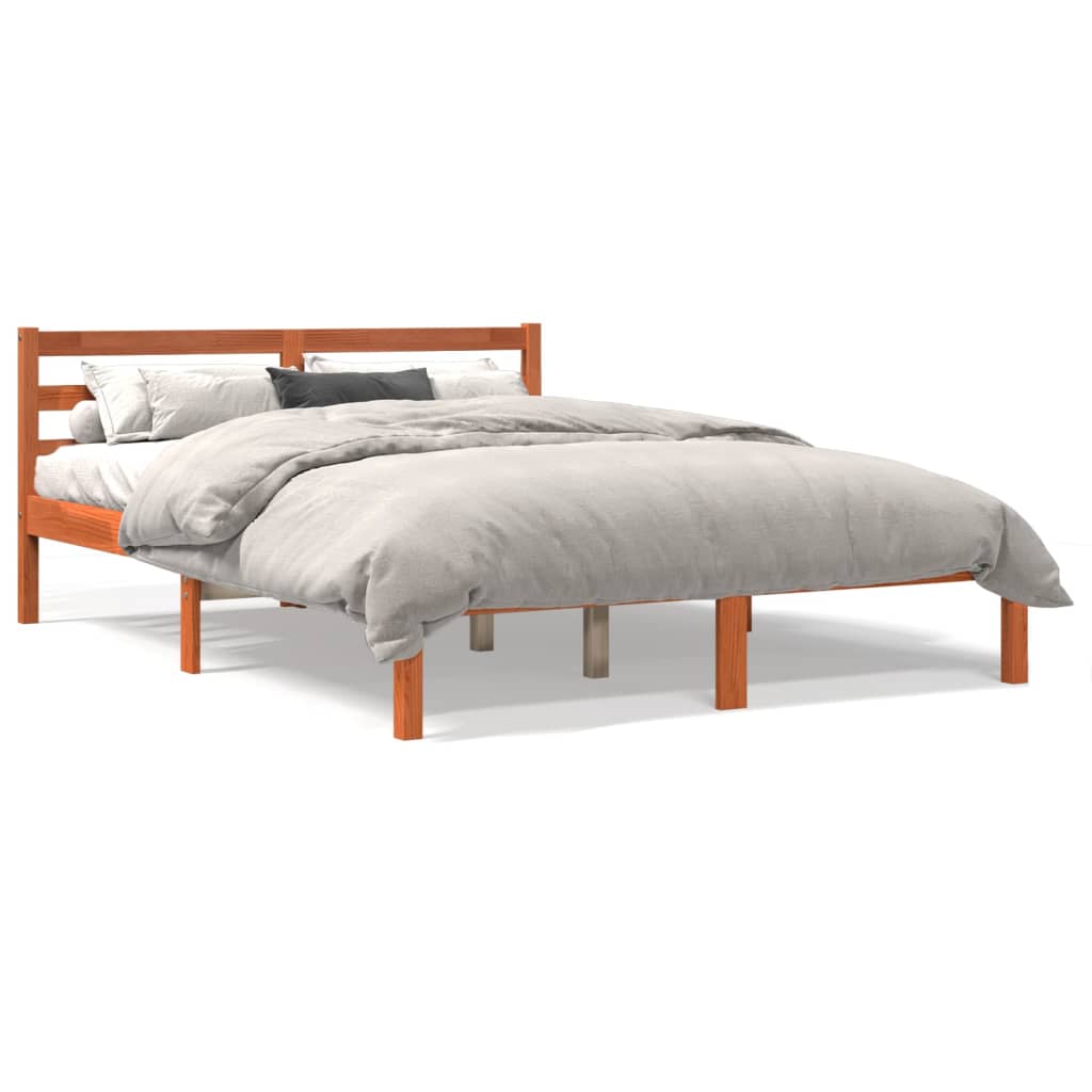 Letto senza Materasso Marrone Cera 120x190 cm in Legno di Pino - homemem39