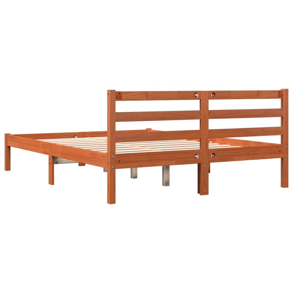 Letto senza Materasso Marrone Cera 120x190 cm in Legno di Pino - homemem39