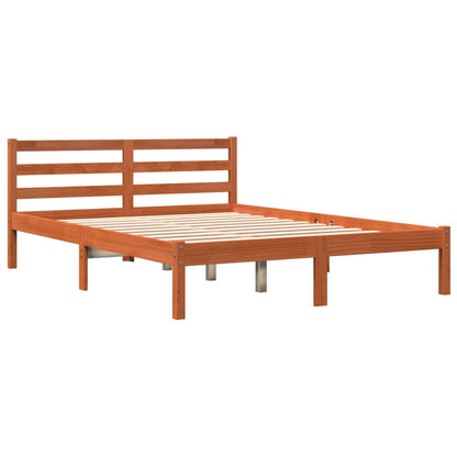 Letto senza Materasso Marrone Cera 135x190 cm in Legno di Pino - homemem39