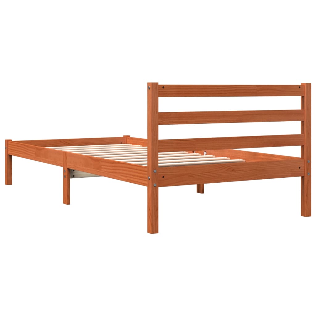 Letto senza Materasso Marrone Cera 90x200 cm Legno di Pino - homemem39