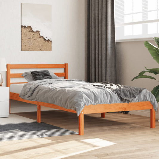 Letto senza Materasso Marrone Cera 100x200 cm in Legno di Pino - homemem39