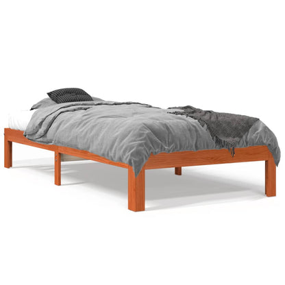 Letto senza Materasso Marrone Cera 90x190 cm in Legno di Pino | homemem39