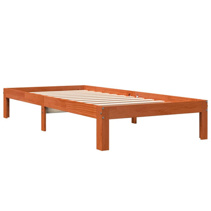 Letto senza Materasso Marrone Cera 90x190 cm in Legno di Pino | homemem39