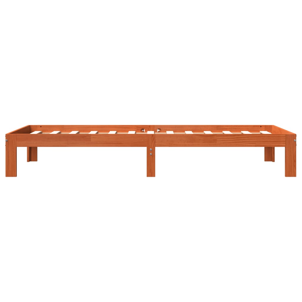Letto senza Materasso Marrone Cera 90x190 cm in Legno di Pino | homemem39