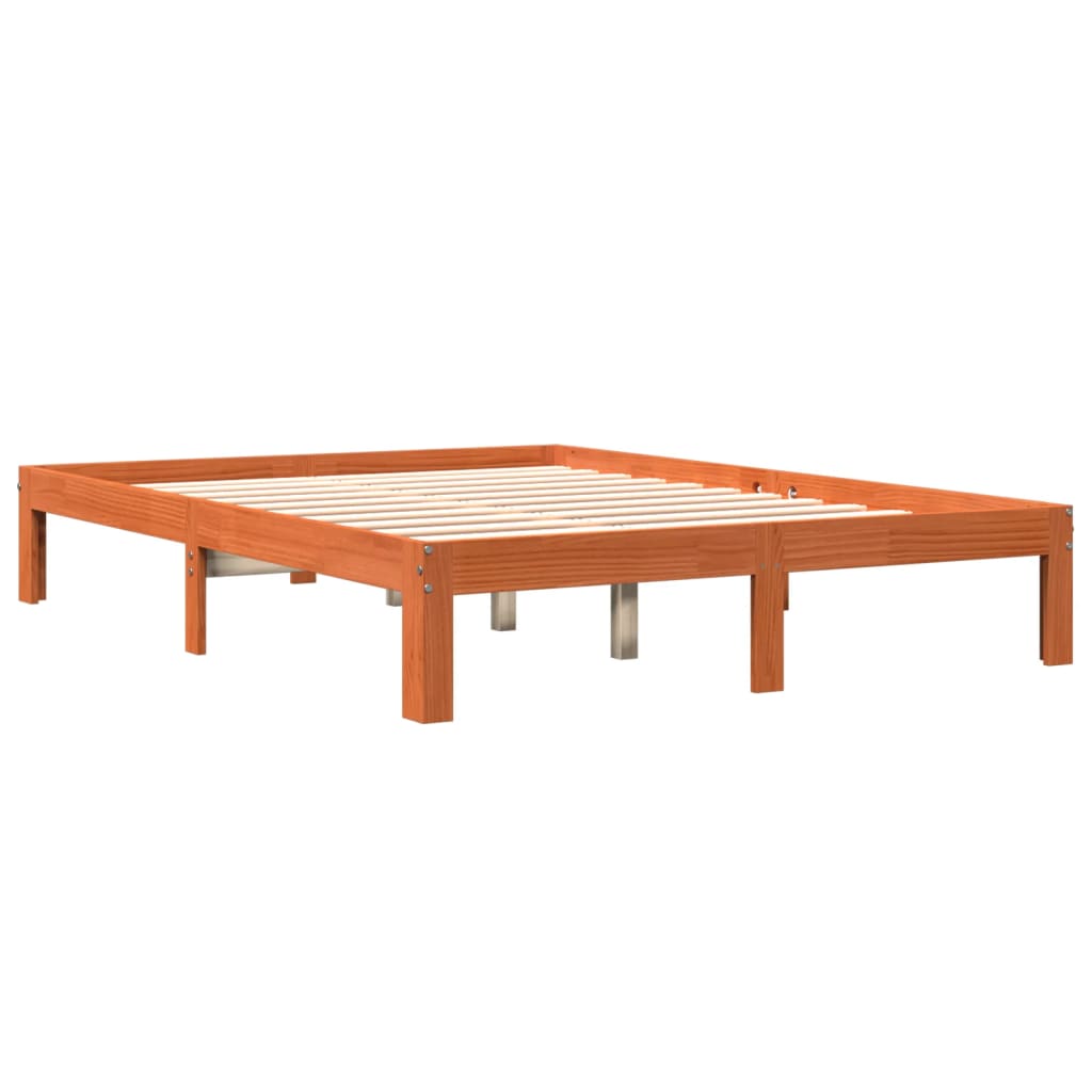 Letto senza Materasso Marrone Cera 120x190 cm in Legno di Pino | homemem39