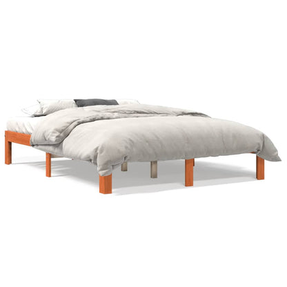 Letto senza Materasso Marrone Cera 135x190 cm in Legno di Pino - homemem39