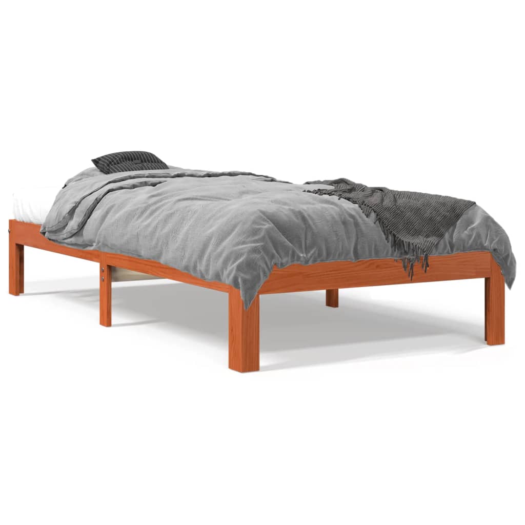 Letto senza Materasso Marrone Cera 90x200 cm Legno di Pino - homemem39