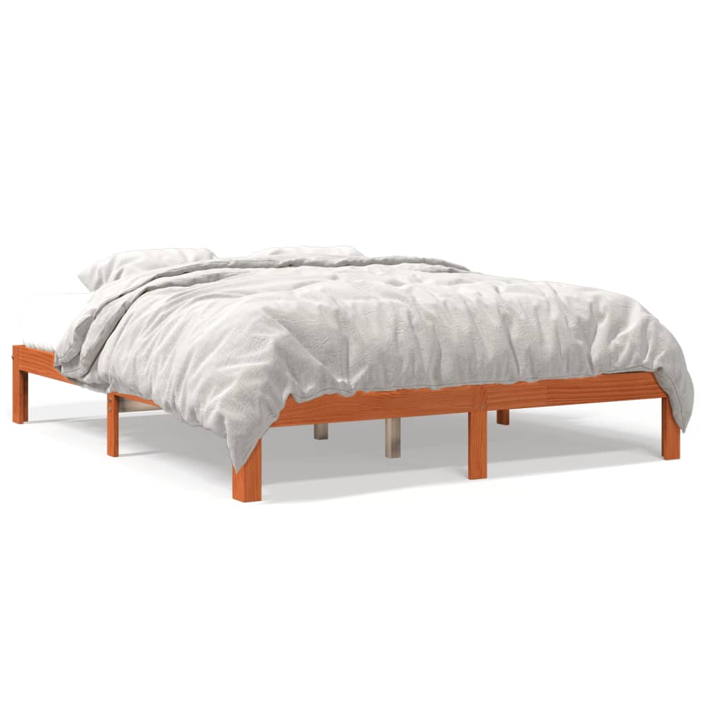 Letto senza Materasso Marrone Cera 180x200 cm in Legno di Pino - homemem39